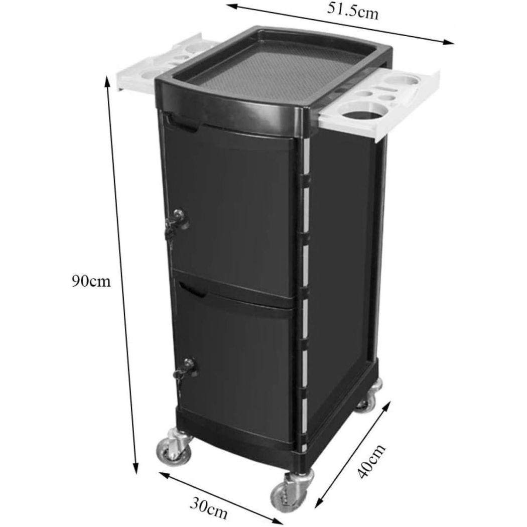 Multifunctional Trolley Rolling Cart With Door 6 Drawers Salon Trolley